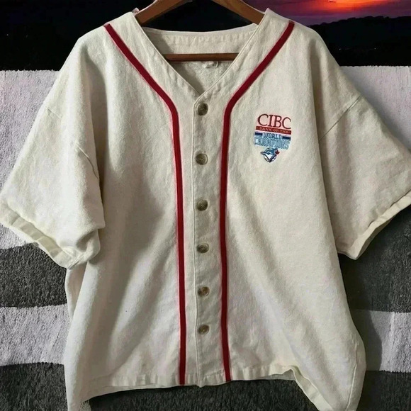 1992 CIBC Bank Of The World Champion Toronto Blue Jays  Jersey Mens XL RARE - Picture 1 of 10